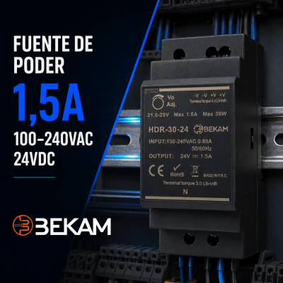 FUENTE DE PODER 1,5A DE 240VAC A 24VDC