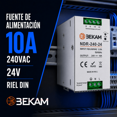 FUENTE DE PODER 10A DE 240VAC A 24VDC
