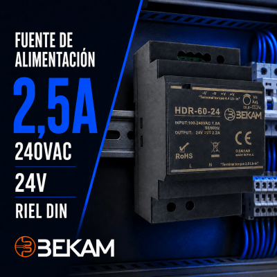 FUENTE DE PODER 2,5A DE 240VAC A 24VDC1