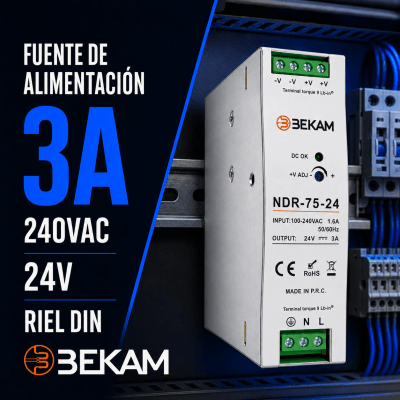 FUENTE DE PODER 3A DE 240VAC A 24VDC