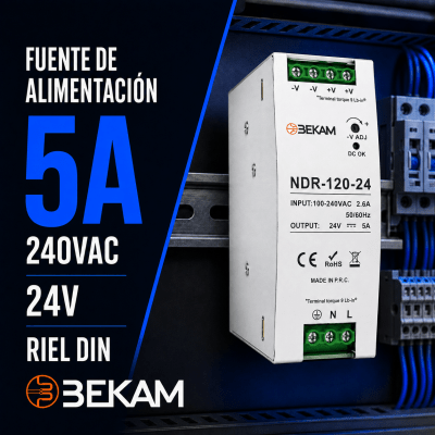 FUENTE DE PODER 5A DE 240VAC A 24VDC