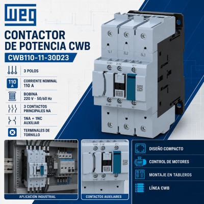 CONTACTOR CWB 3 POLOS 110A 220VAC