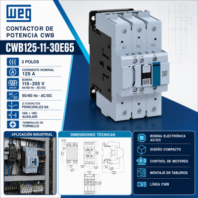 CONTACTOR CWB 3 POLOS 125A 220VAC1