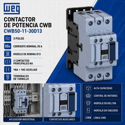CONTACTOR CWB 3 POLOS 50A 110V