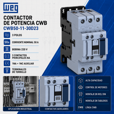 CONTACTOR CWB 3 POLOS 50A 220V