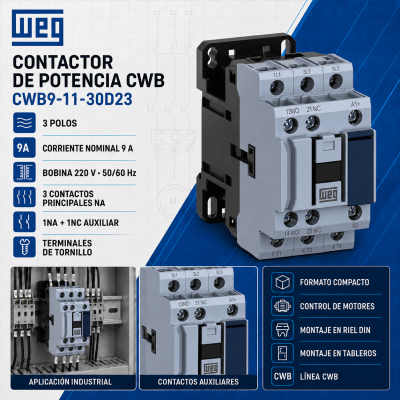 CONTACTOR CWB 3 POLOS 9A 220V1