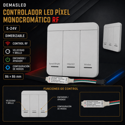 CONTROLADOR LED RF 5-24V DIMERIZABLE