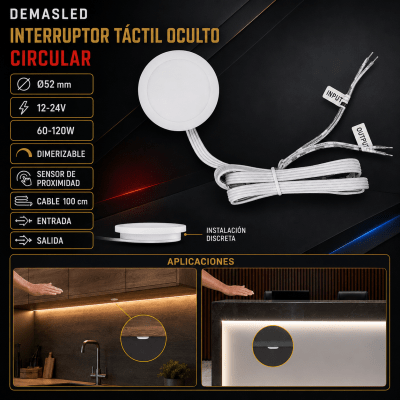 CONTROLADOR TÁCTIL OCULTO CIRCULAR 12-24V