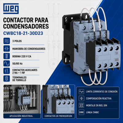 CONTACTOR CWB 15KVAR 18A 220V