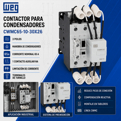 CONTACTOR CWM 10A 220V 50KVAR