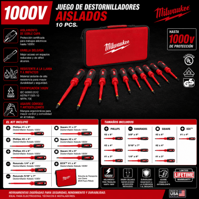 JUEGO DE DESTORNILLADORES AISLADOS