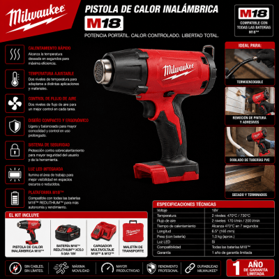 PISTOLA DE CALOR INALAMBRICA M18