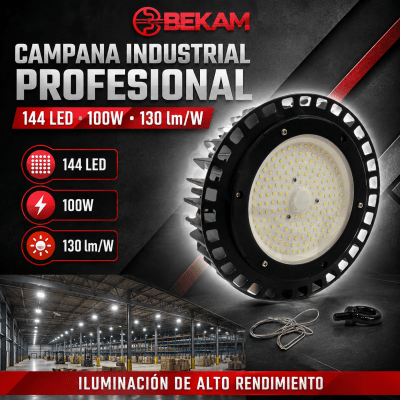 CAMPANA LED LUZ FRÍA 100W 1300LM IP65