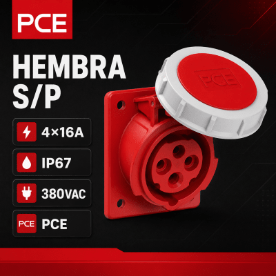 ENCHUFE INDUSTRIAL HEMBRA SOBREPUESTA 4X16A IP67 380VAC