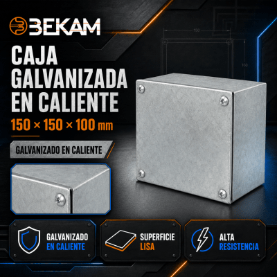 CAJA METALICA LISA GALVANIZADA 150X150X100MM
