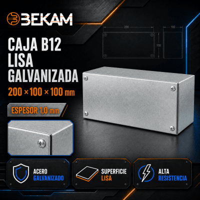 CAJA METALICA GALVANIZADA 200X100X100