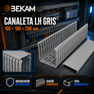 CANALETA LH 100X100X2000MM GRIS