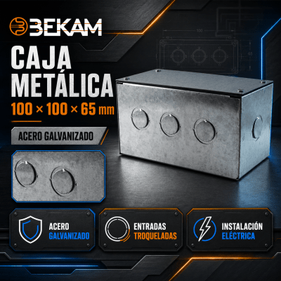 CAJA METALICA LISA GALVANIZADA 100X100X651