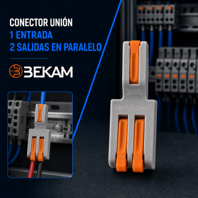 CONECTOR UNION 1ENTRADA 2 SALIDAS EN PARALELO