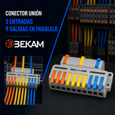 CONECTOR UNION 3 ENTRADAS 9 SALIDAS EN PARALELO