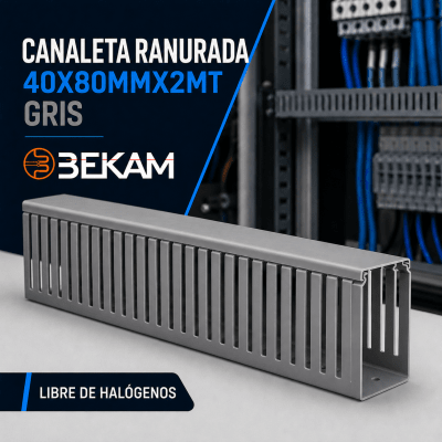 CANALETA LH 40X80X2000MM GRIS