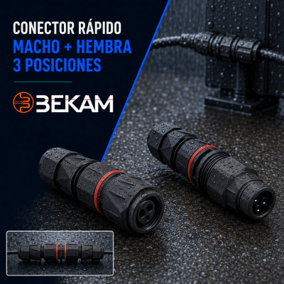 CONECTOR RAPIDO MACHO + HEMBRA 3 POSICIONES
