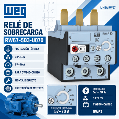 RELE TERMICO DE SOBRECARGA CWB 57-70A1