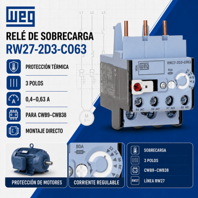 RELE TERMICO TRIFASICO CWB 0,43 - 0,63A
