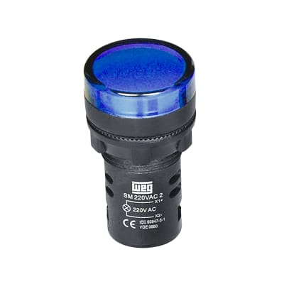 PILOTO LED AZUL 220VAC IP20 22MM