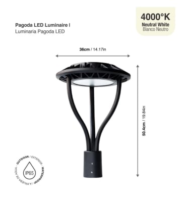 LUMINARIA VIAL PAGODA 100W 4000K IP65 NEGRA 250VAC1