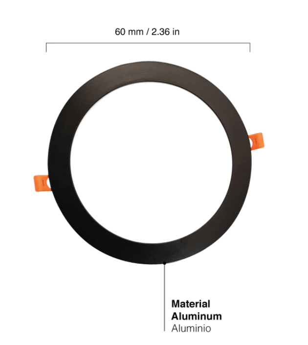 PANEL LED 12W EMBUTIDO REDONDO LUZ CALIDA MARCO NEGRO2