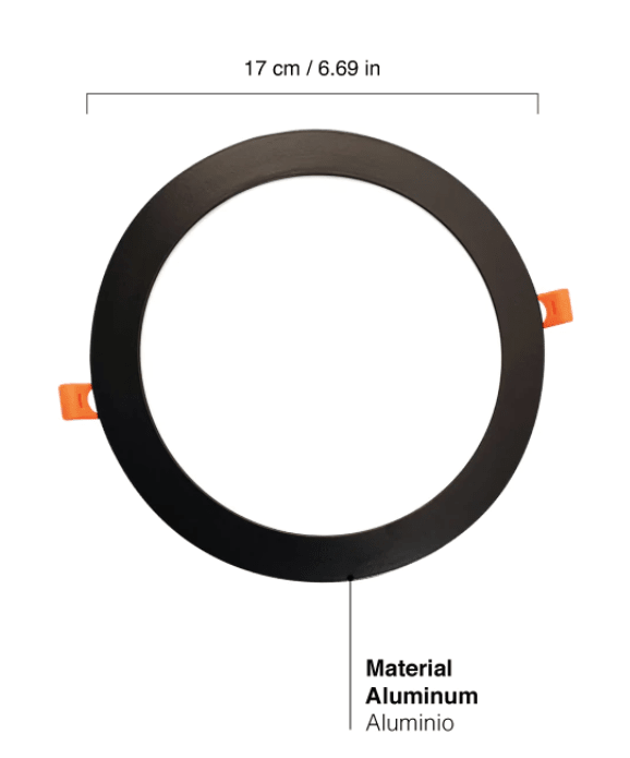 PANEL LED 12W EMBUTIDO REDONDO LUZ FRIA MARCO NEGRO2