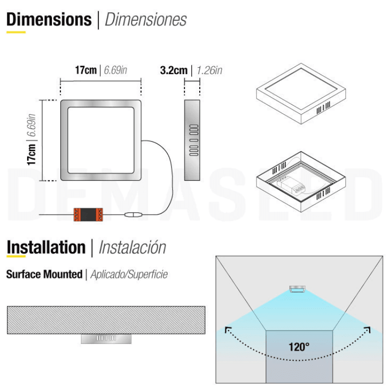PANEL LED 12W SOBREPUESTO CUADRADO LUZ FRIA MARCO NIQUEL2