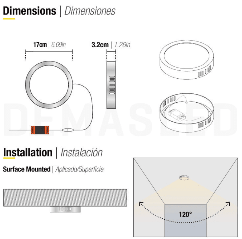 PANEL LED 12W SOBREPUESTO REDONDO LUZ NEUTRA MARCO NIQUEL2
