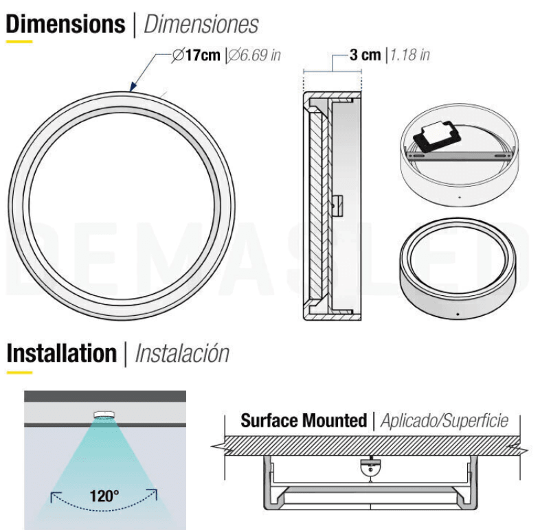 PANEL LED 12W SOBREPUESTO REDONDO LUZ FRIA MARCO BLANCO2