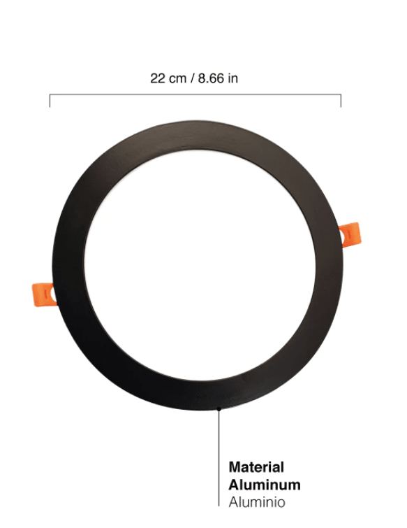 PANEL LED 18W EMBUTIDO REDONDO LUZ CALIDA MARCO NEGRO2