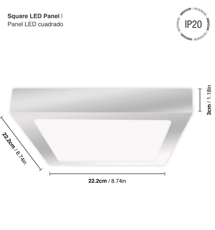 PANEL LED 18W SOBREPUESTO CUADRADO LUZ FRIA MARCO NIQUEL2