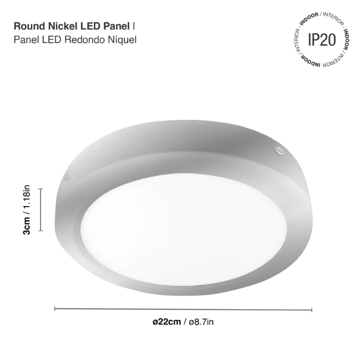 PANEL LED 18W SOBREPUESTO REDONDO LUZ NEUTRA MARCO NIQUEL2