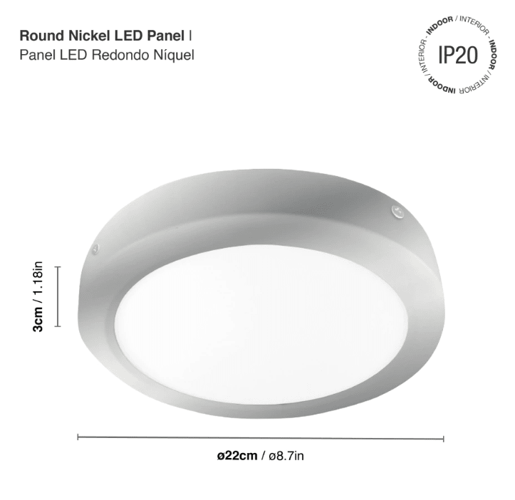 PANEL LED 18W SOBREPUESTO REDONDO LUZ FRIA MARCO NIQUEL2