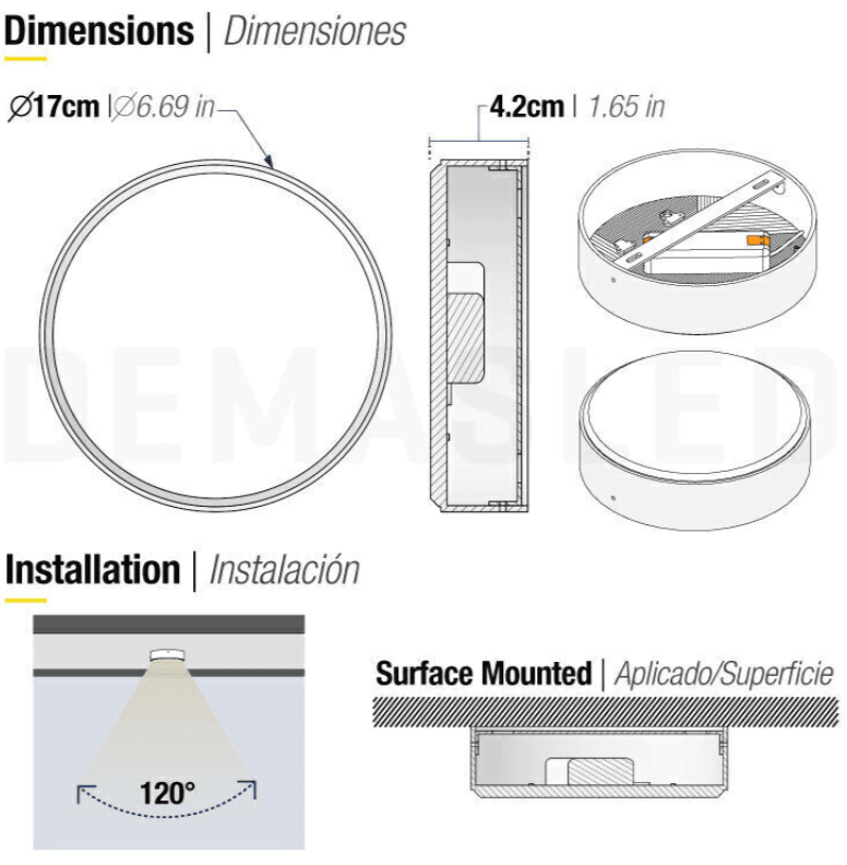 PANEL LED 22W SOBREPUESTO CIRCULAR LUZ NEUTRA SIN MARCO BLANCO2