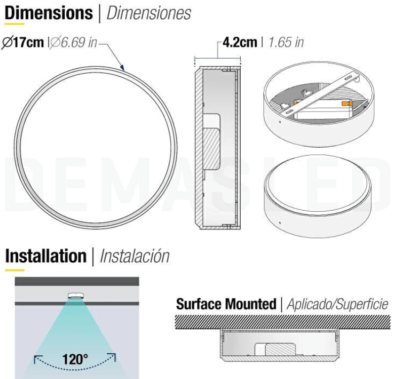 PANEL LED 22W SOBREPUESTO CIRCULAR LUZ FRIA SIN MARCO BLANCO2