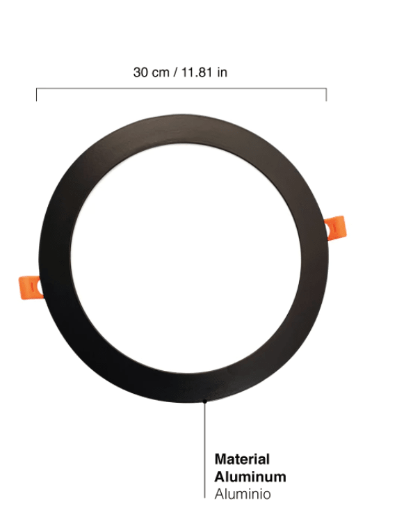 PANEL LED 24W EMBUTIDO REDONDO LUZ CALIDA MARCO NEGRO2