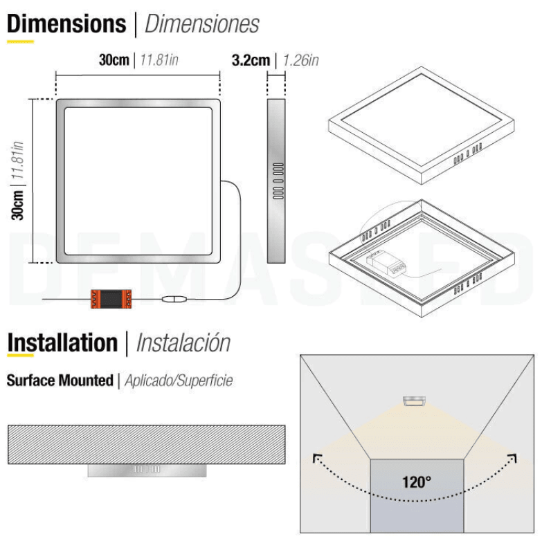 PANEL LED 24W SOBREPUESTO CUADRADO LUZ FRIA MARCO NIQUEL2