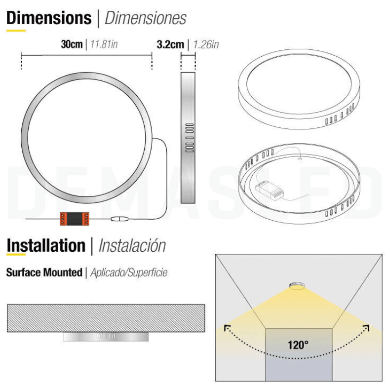 PANEL LED 24W SOBREPUESTO REDONDO LUZ CALIDA MARCO NIQUEL2