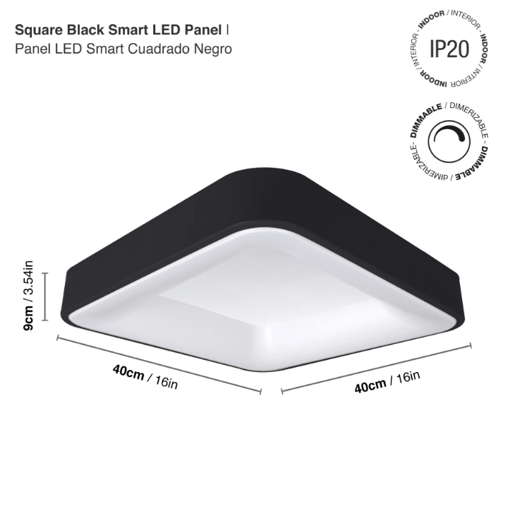 PANEL LED 30W SOBREPUESTO CUADRADO CCT (CAMBIO LUZ) NEGRO2