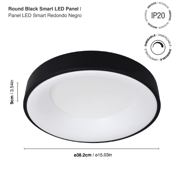 PANEL LED 30W SOBREPUESTO REDONDO CCT (CAMBIO LUZ) NEGRO2