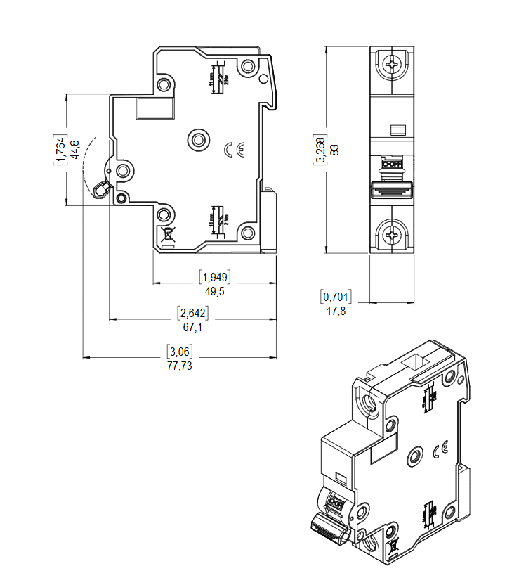 MINI INTERRUPTOR AUTOMATICO 1 POLO 20A2
