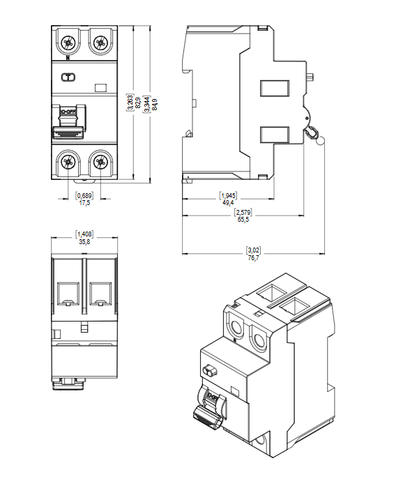 INTERRUPTOR DIFERENCIAL 2 POLOS 25A2