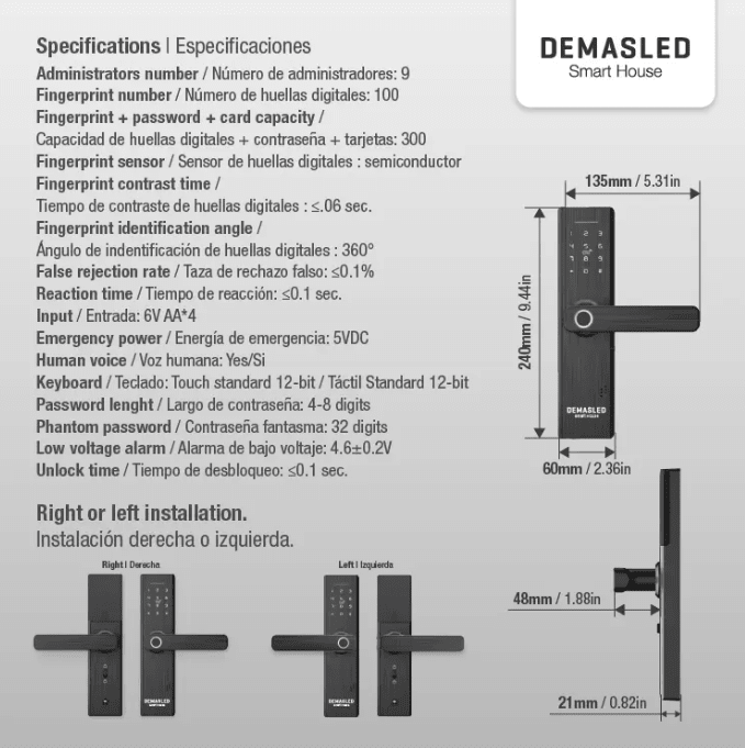 CERRADURA BIOMETRICA DIGITAL SMART WIFI1