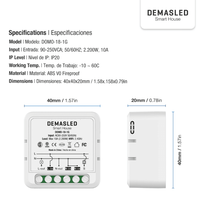 MINI SMART SWITCH WIFI + RF5
